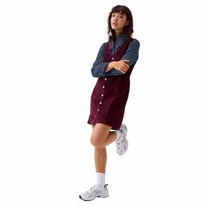 Levi's Maroon Corduroy Sleeveless Vest Dress